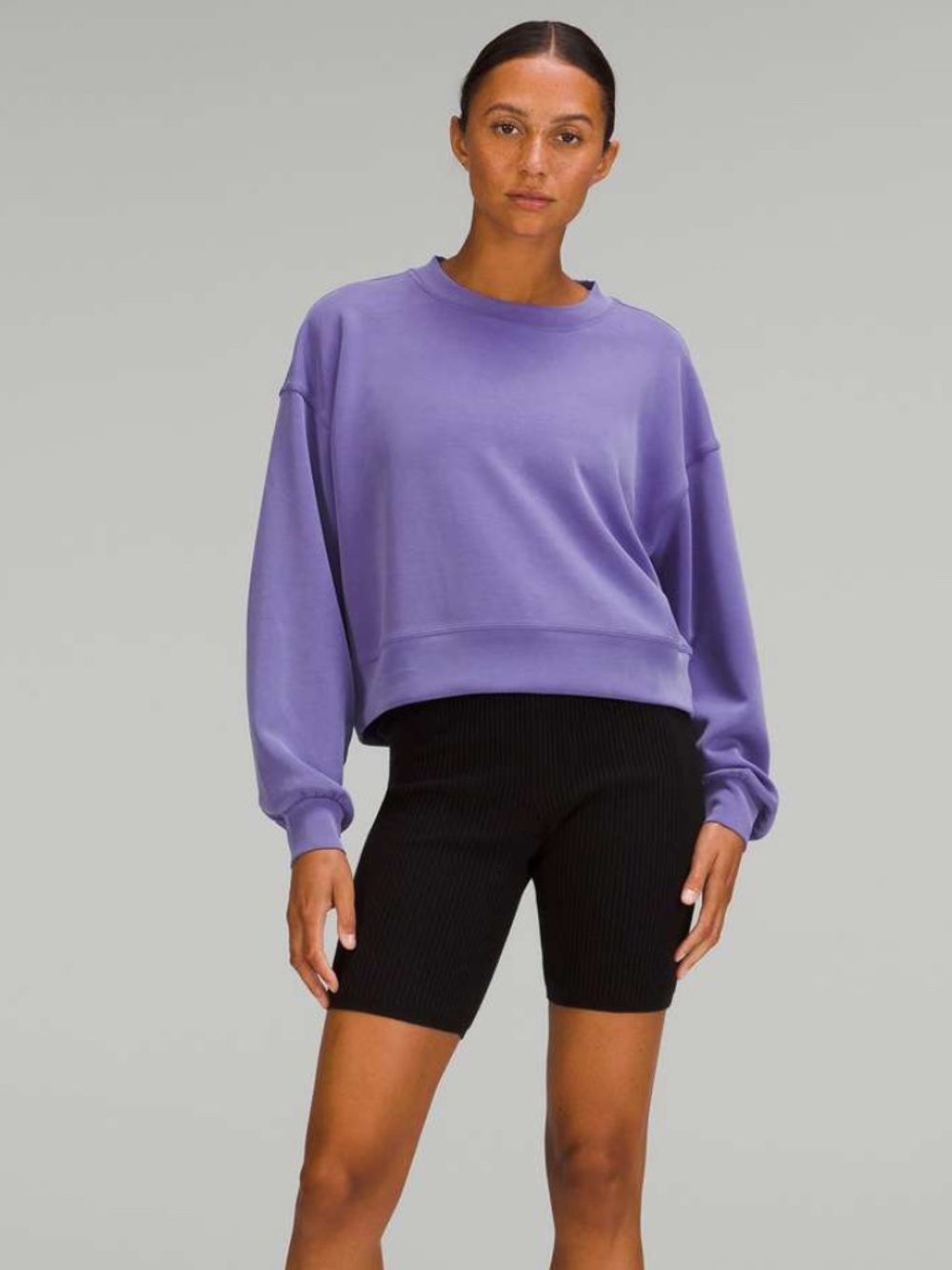 Lululemon Softstreme Perfectly Oversized Cropped Crew in Charged Indigo